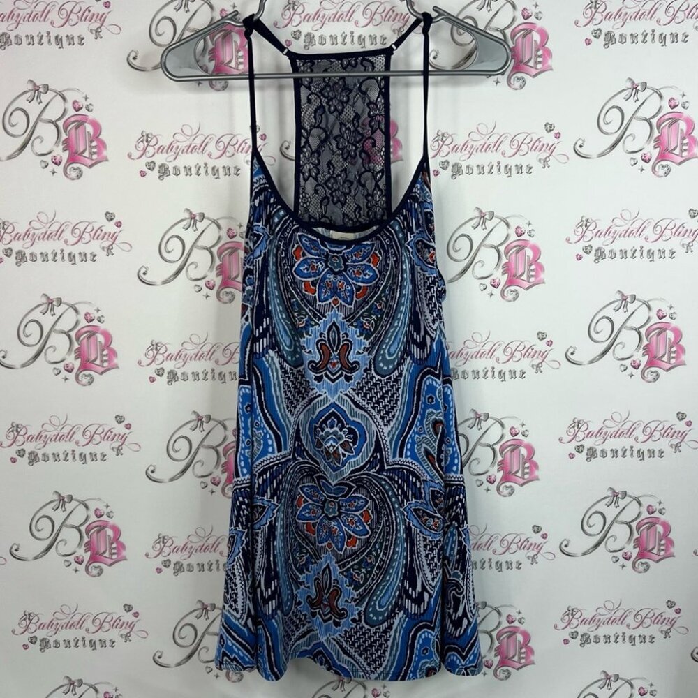 In bloom by jonquil dress lace Paisley Print Women's Top - Blue and Black
